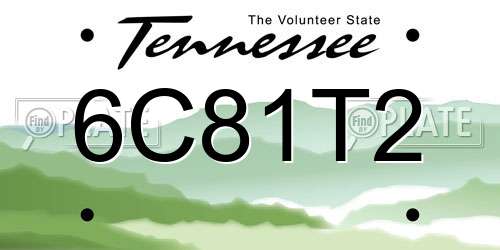 6C81T2 Tennessee License Plate