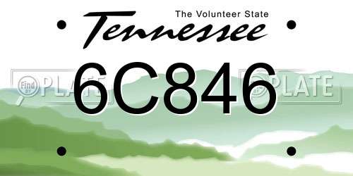 6C846 Tennessee License Plate