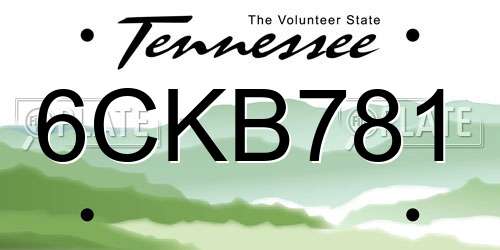 6CKB781 Tennessee License Plate