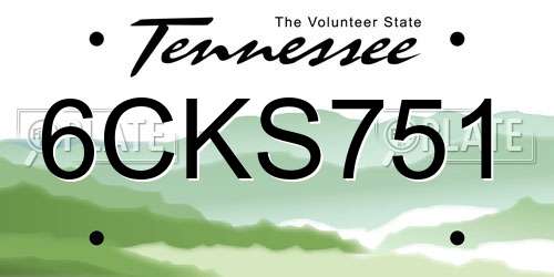 6CKS751 Tennessee License Plate