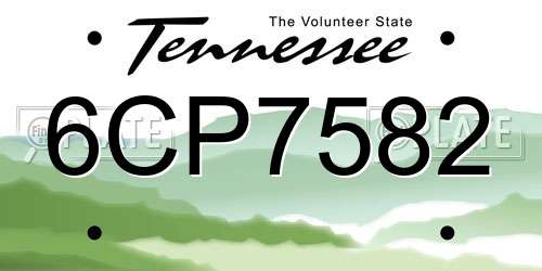 6CP7582 Tennessee License Plate