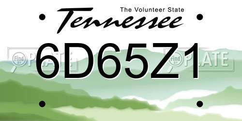 6D65Z1 Tennessee License Plate