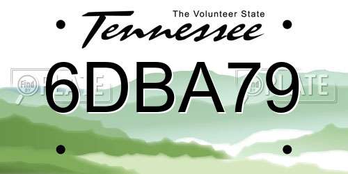 6DBA79 Tennessee License Plate