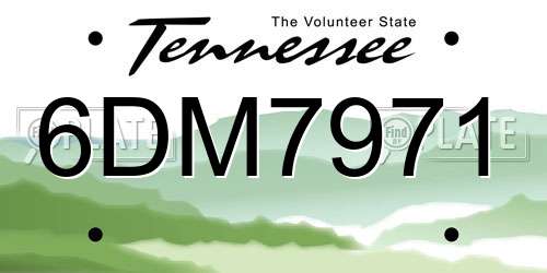 6DM7971 Tennessee License Plate