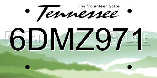 6DMZ971 Tennessee License Plate
