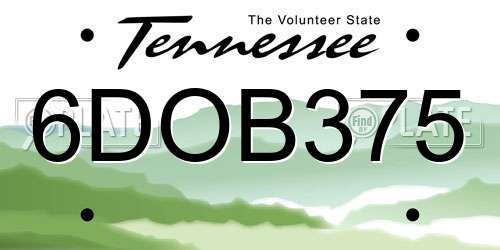 6DOB375 Tennessee License Plate