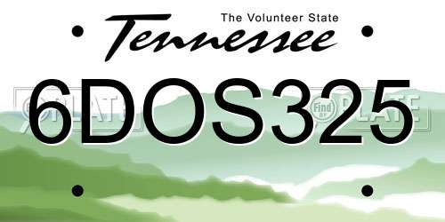 6DOS325 Tennessee License Plate