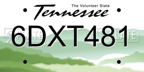 6DXT481 Tennessee License Plate