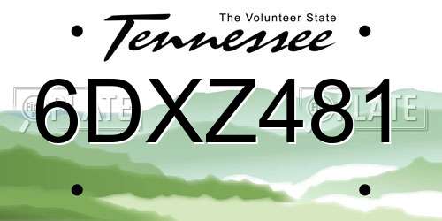 6DXZ481 Tennessee License Plate