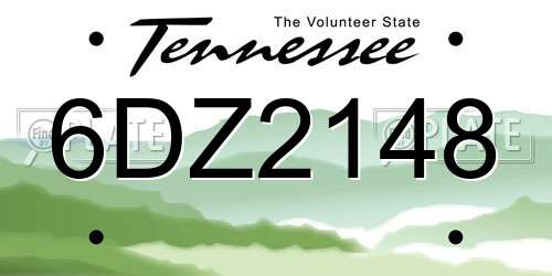 6DZ2148 Tennessee License Plate