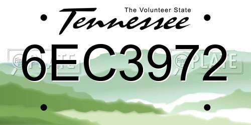6EC3972 Tennessee License Plate
