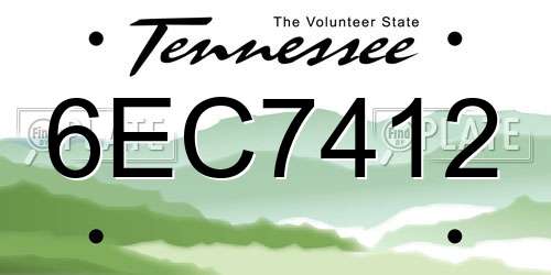 6EC7412 Tennessee License Plate