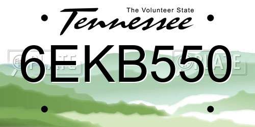 6EKB550 Tennessee License Plate