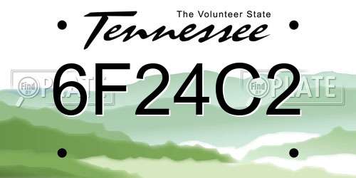 6F24C2 Tennessee License Plate