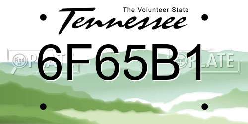 6F65B1 Tennessee License Plate