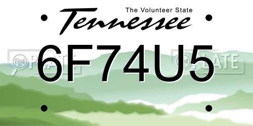 6F74U5 Tennessee License Plate