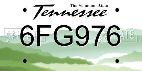 6FG976 Tennessee License Plate