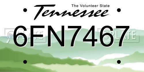 6FN7467 Tennessee License Plate