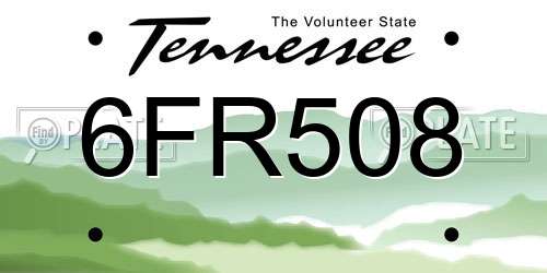 6FR508 Tennessee License Plate