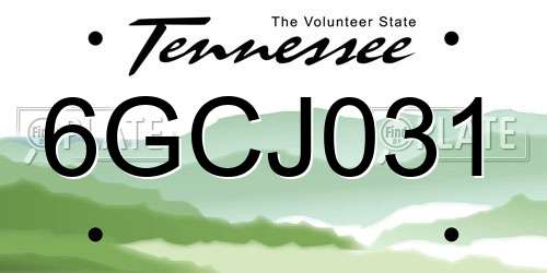 6GCJ031 Tennessee License Plate