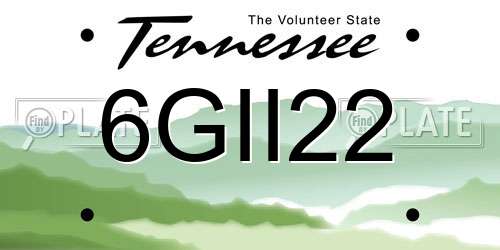 6GII22 Tennessee License Plate