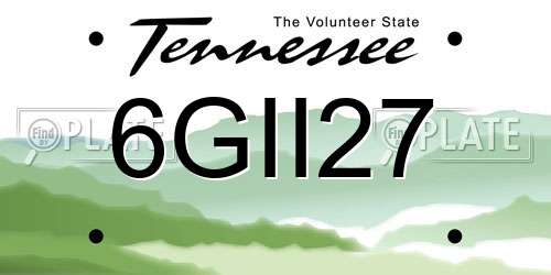 6GII27 Tennessee License Plate