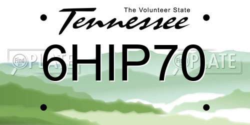 6HIP70 Tennessee License Plate