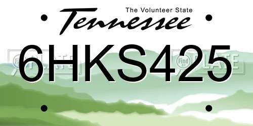 6HKS425 Tennessee License Plate