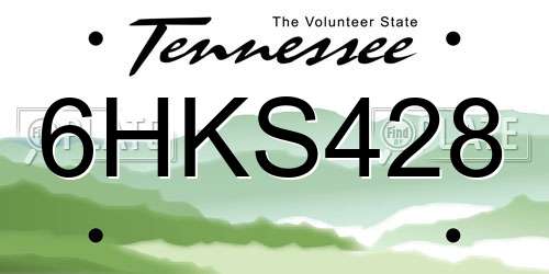 6HKS428 Tennessee License Plate