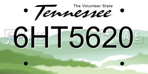 6HT5620 Tennessee License Plate