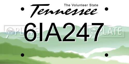 6IA247 Tennessee License Plate