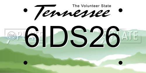 6IDS26 Tennessee License Plate