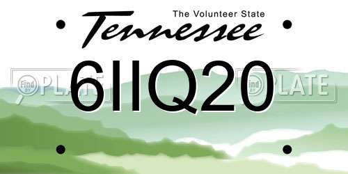 6IIQ20 Tennessee License Plate
