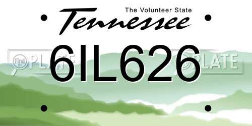6IL626 Tennessee License Plate