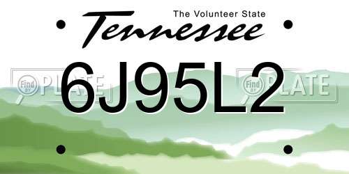 6J95L2 Tennessee License Plate