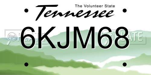 6KJM68 Tennessee License Plate