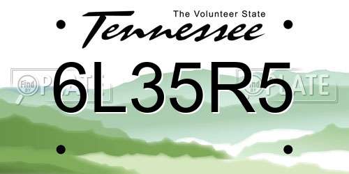 6L35R5 Tennessee License Plate