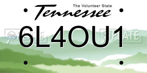 6L4OU1 Tennessee License Plate