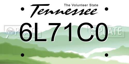 6L71C0 Tennessee License Plate