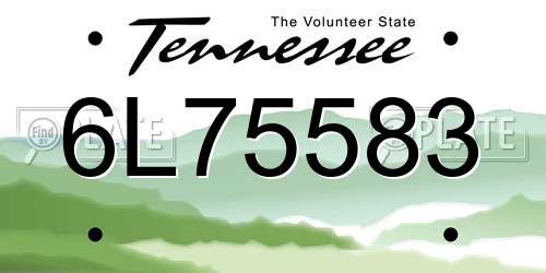 6L75583 Tennessee License Plate