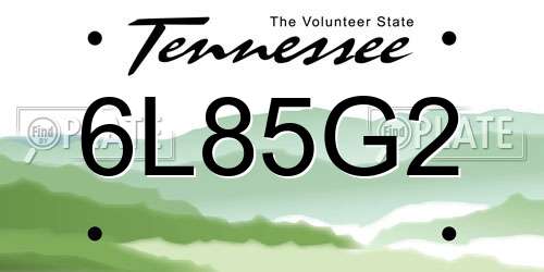 6L85G2 Tennessee License Plate