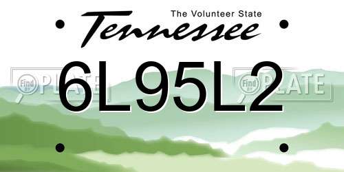 6L95L2 Tennessee License Plate