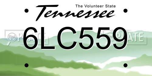 6LC559 Tennessee License Plate