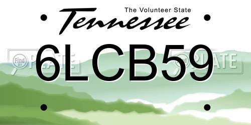 6LCB59 Tennessee License Plate
