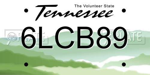 6LCB89 Tennessee License Plate