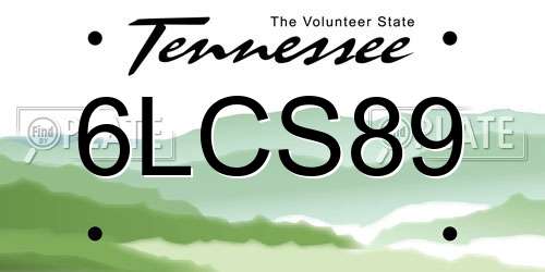 6LCS89 Tennessee License Plate