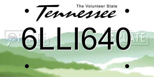 6LLI640 Tennessee License Plate