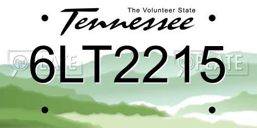 6LT2215 Tennessee License Plate