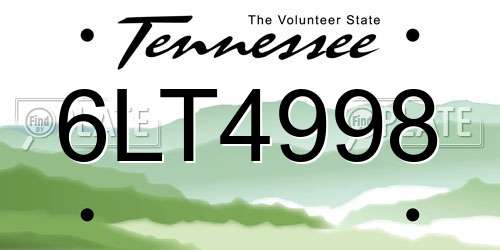 6LT4998 Tennessee License Plate