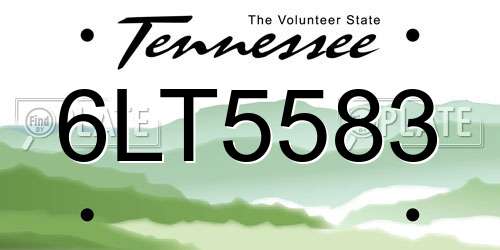6LT5583 Tennessee License Plate